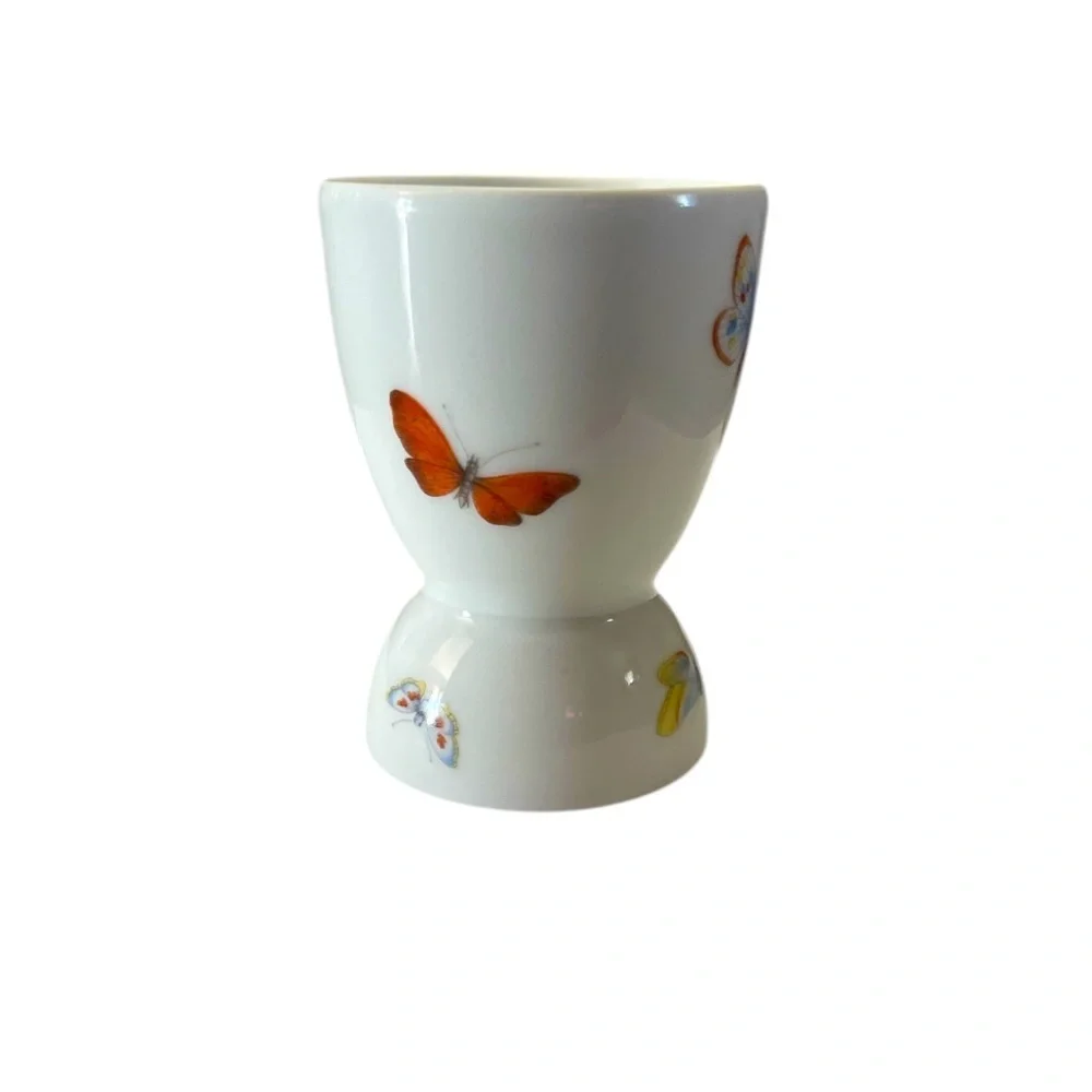 Vintage Limoges France Butterfly Themed Egg Cup